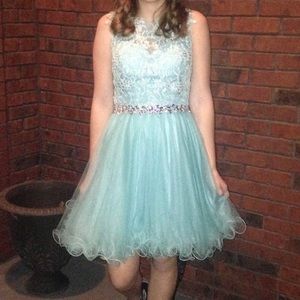 Blue short formal dress